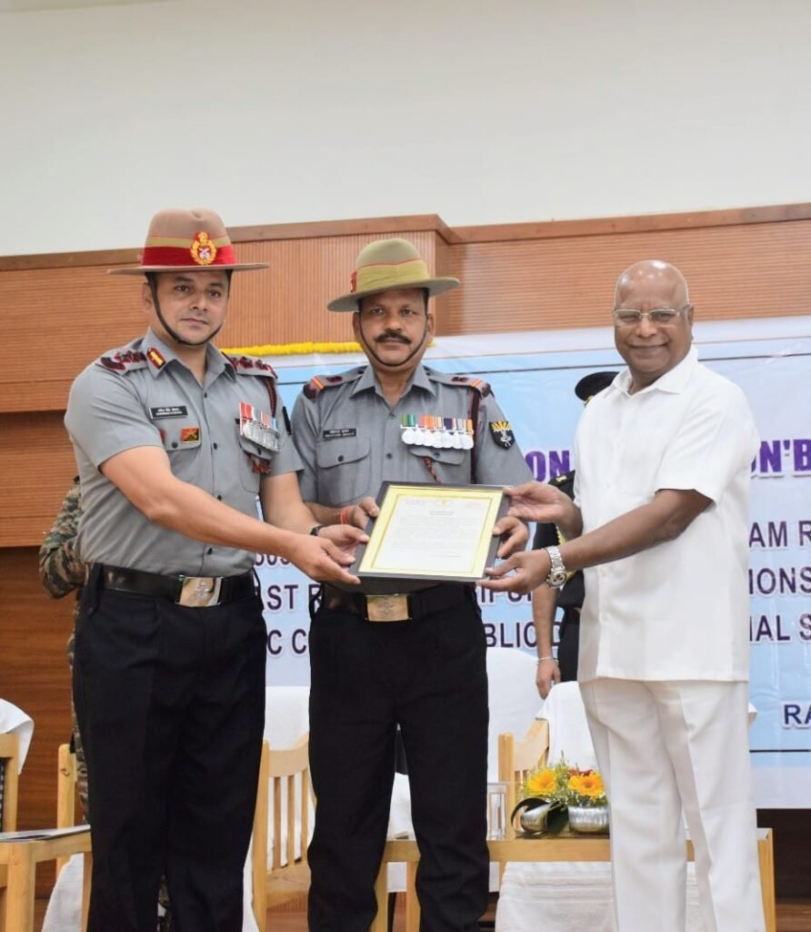 a group of men in uniform holding a plaque