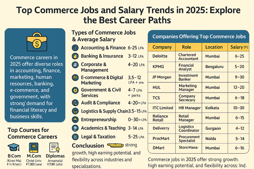 Top Commerce Jobs and Salary Trends in 2025
