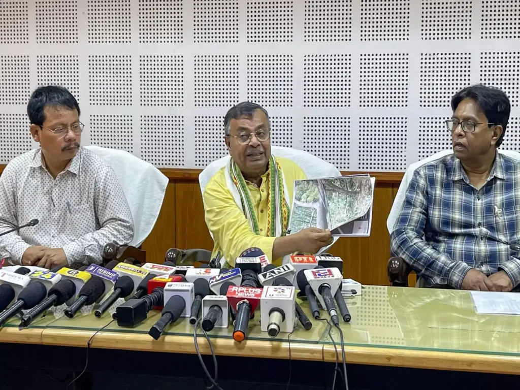 Tripura Minister in a press conference