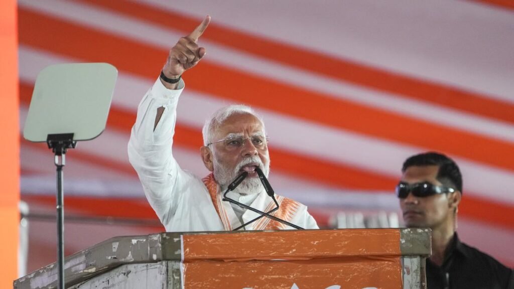 Prime Minister Narendra Modi addresses a public meeting in Durgapur, Paschim Bardhaman district, West Bengal, on July 18, 2025. | Photo Credit: PTI